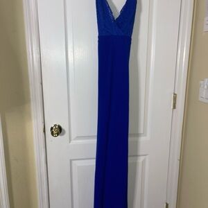Elegant Blue Lace Evening pantsuit